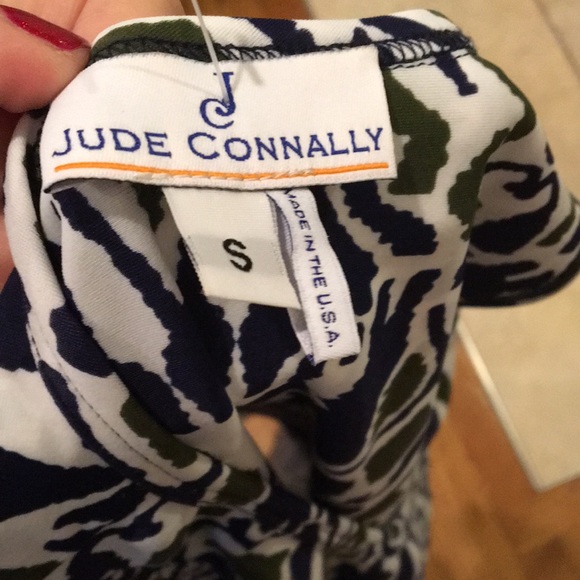 Jude Connally Navy and Olive Green Ikat Sleeveless Shift Dress - Picture 7 of 8